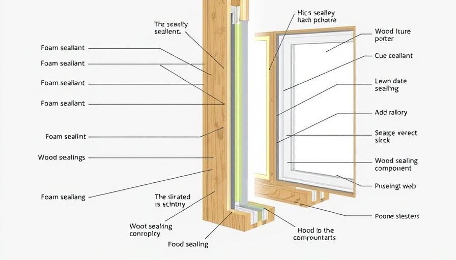 Detailed diagram showing air-sealing window installation techniques.