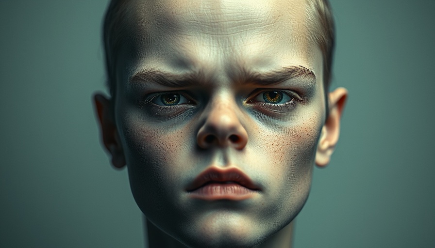 Abstract facial distortion, AI deepfake entertainment theme