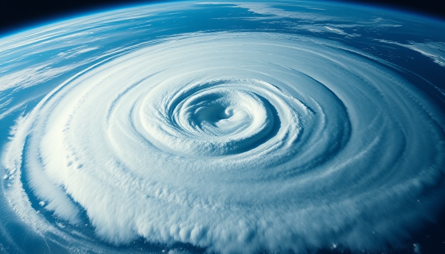 Aerial view of a massive hurricane displaying a swirling cloud pattern from space, illustrating facts about hurricanes.