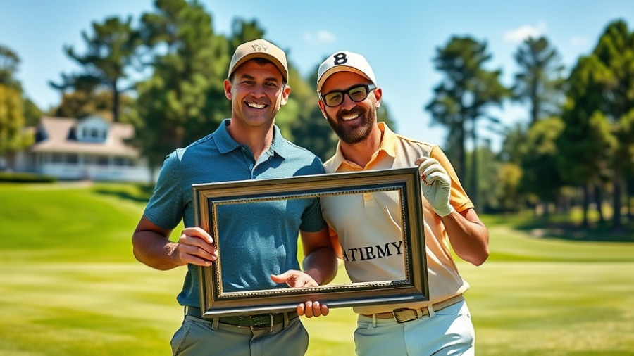 Golf Tournament 2025 Recap: Two smiling golfers holding a frame.