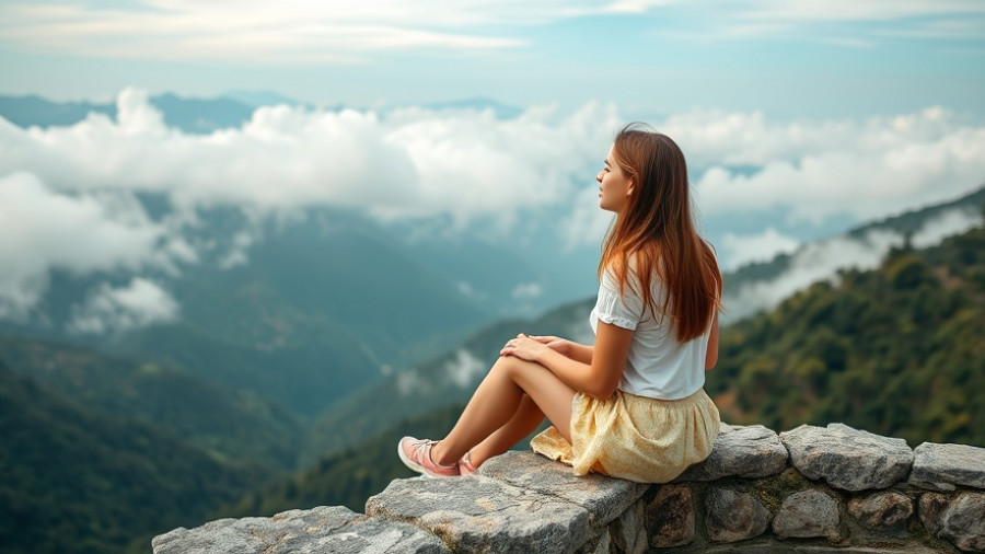 Woman exploring Franklin NC attractions with a stunning view.