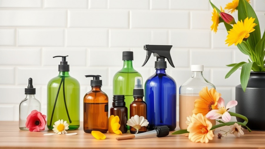 Modern kitchen with DIY natural cleaning products.