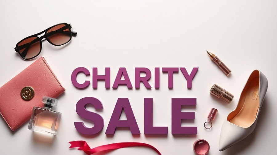 Belk Charity Sale promotional layout with fashion accessories.