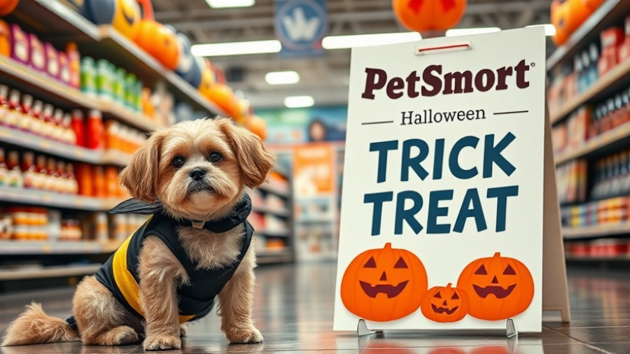 Adorable dog in bee costume at PetSmart's Trick or Treat event.