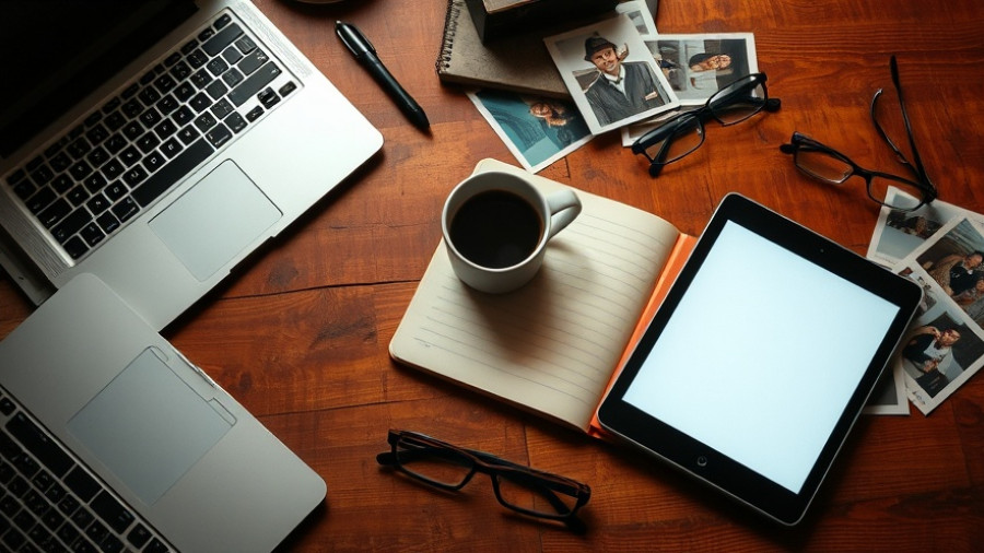Creative study desk with open journal and laptop.