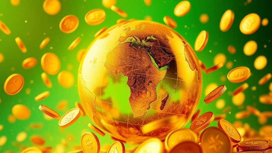 Golden globe with coins representing instant payments for customer loyalty.