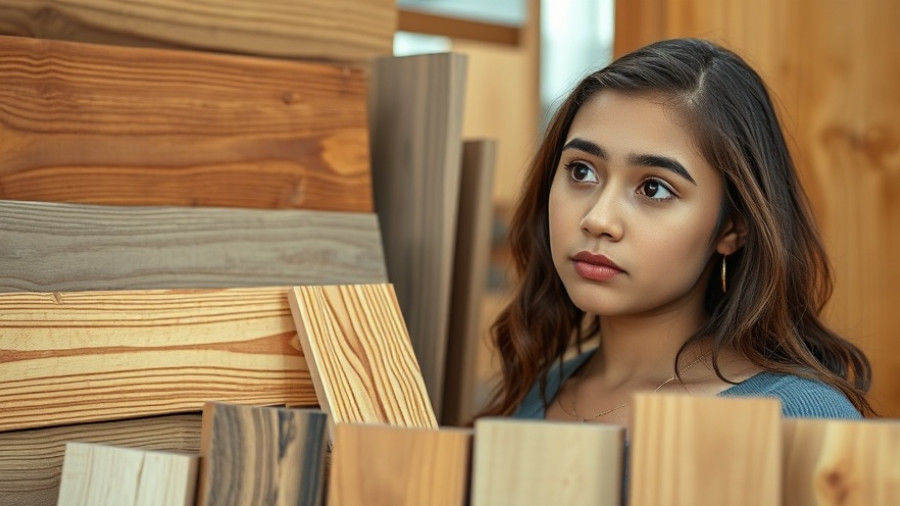 Character at the hardware store in North Carolina examining wooden planks.