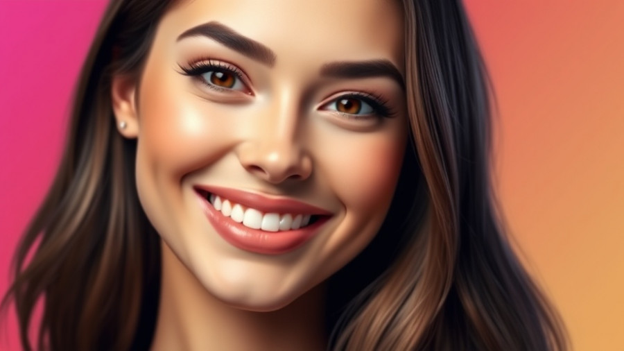 Human-Centric Leadership in AI: Confident woman smiling with colorful background.