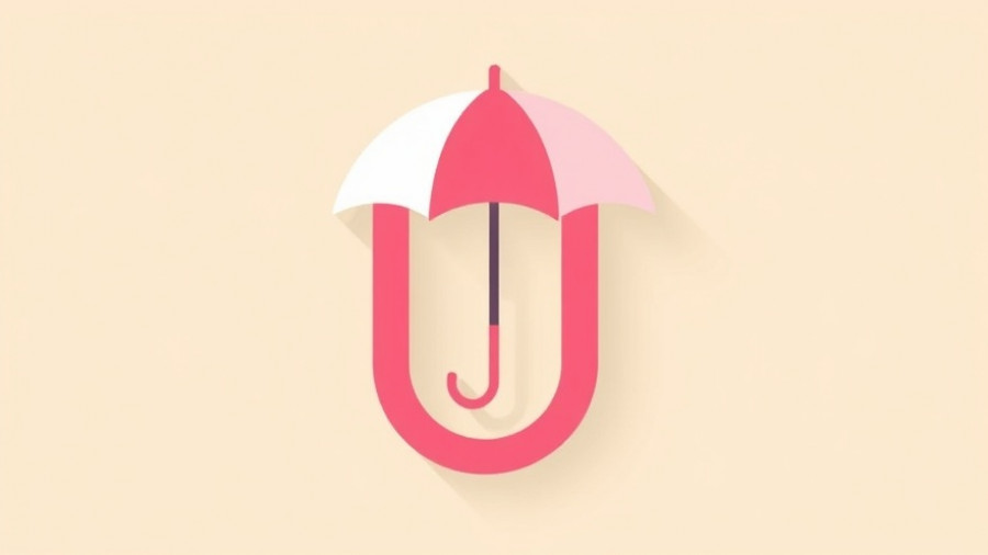 Minimalistic logo with letter 'u' and umbrella for free holiday tastings.