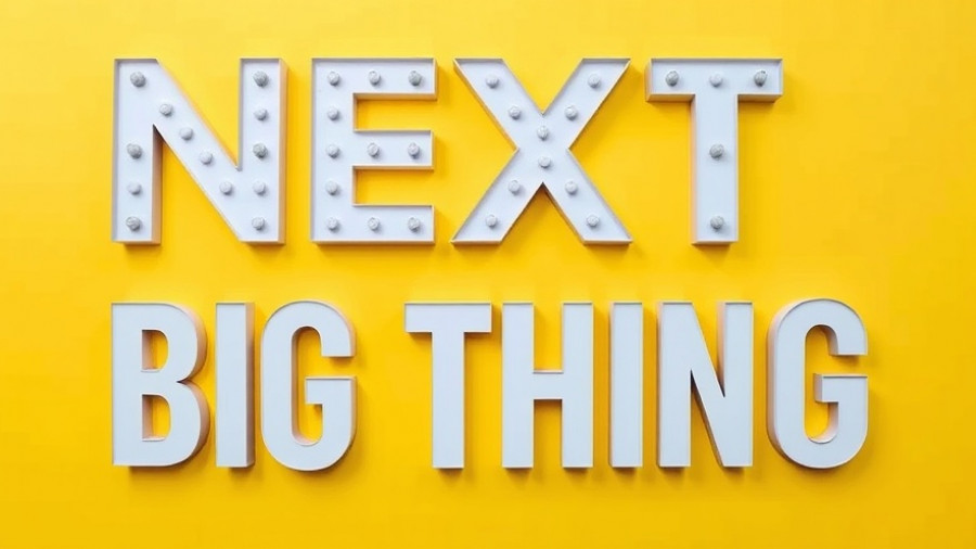 Text 'NEXT BIG THING' on yellow background symbolizing trend.