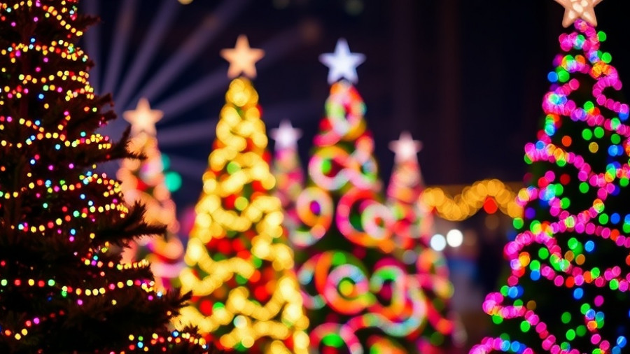 Festive tree lighting celebrations in the Triangle with vibrant lights.