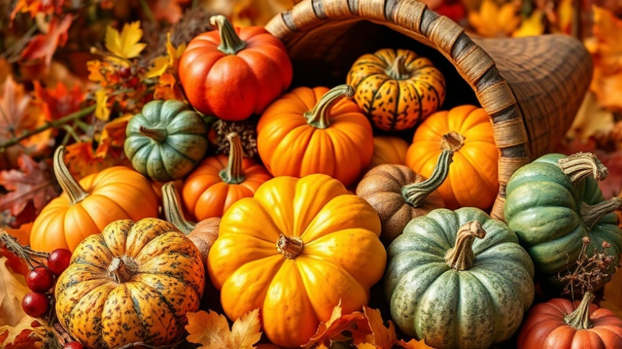 Colorful cornucopia display for local events in the Triangle.