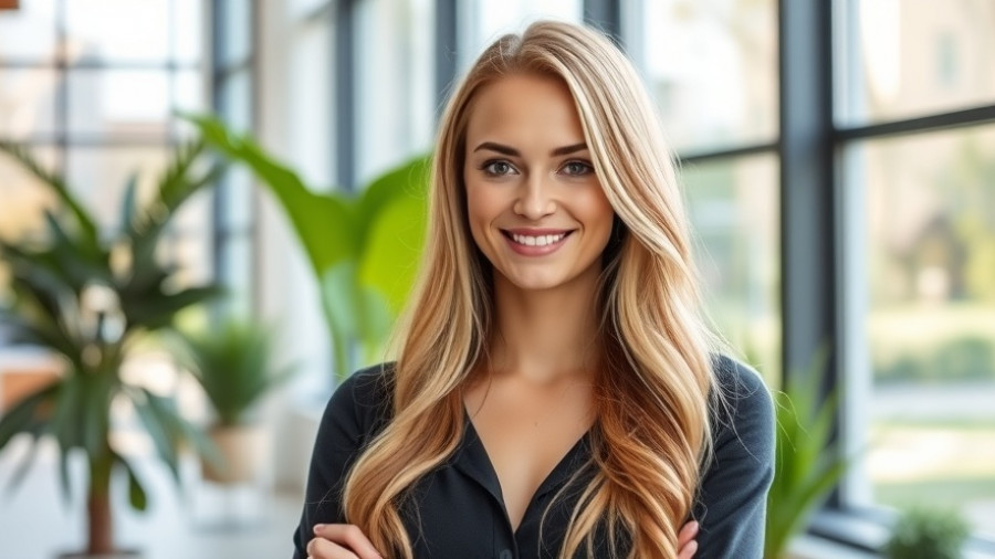 Confident woman in modern office, Cyber Monday Sales Strategies.