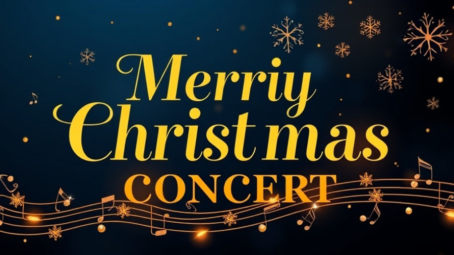 Five Points Christmas Concert poster with snowflakes and musical notes.