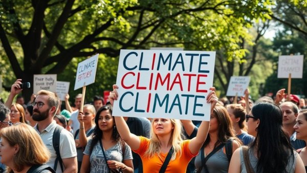 Protest sign urging action for climate change, inspiring.