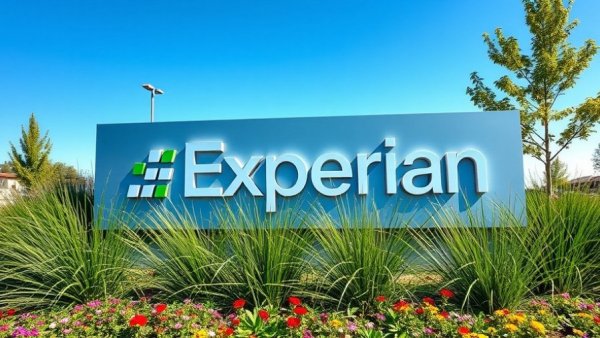 Experian signage outside a corporate building on a sunny day.