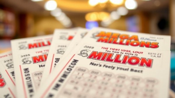 Mega Millions lottery tickets displayed clearly, jackpot nears $1 billion.