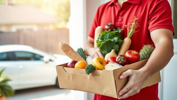Airbnb grocery delivery service with fresh groceries.