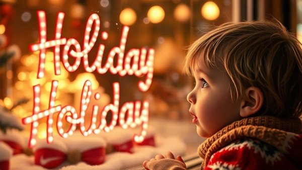 Weird Windows holiday display with child in Durham.