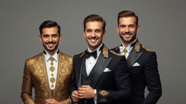 Earth Wind and Fire Concert: Group members in ornate attire.