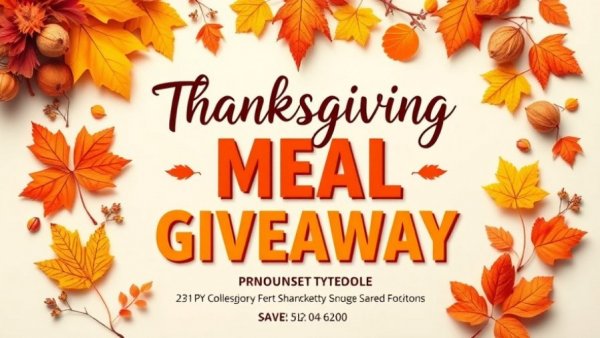 Thanksgiving meal giveaway flyer for Durham event.