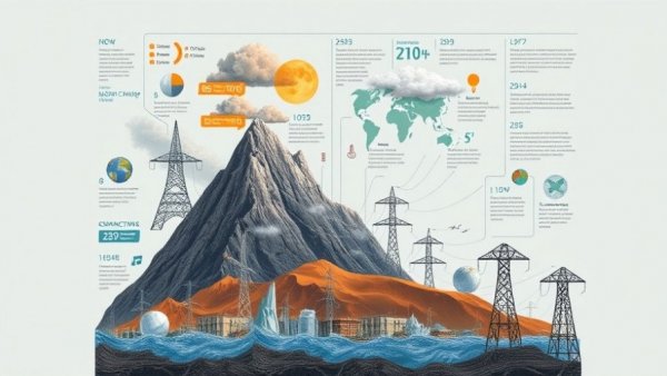 Climate change infographic: global warming, extreme weather, power outages.