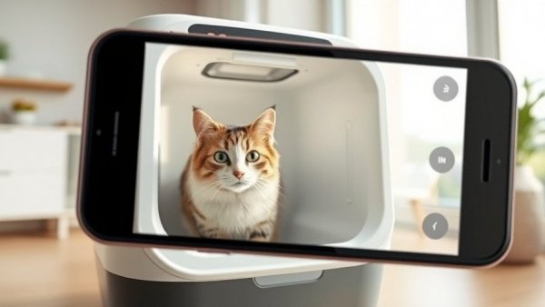 Cat in smart litter box, highlighting robot technology trends.