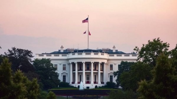 White House in evening light, symbolizing state-level AI regulations.