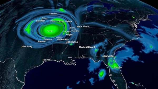 Radar showing Thanksgiving weather forecast with rain patterns.