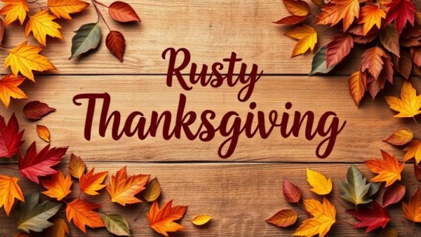 Thanksgiving by the Numbers rustic card with leaves.