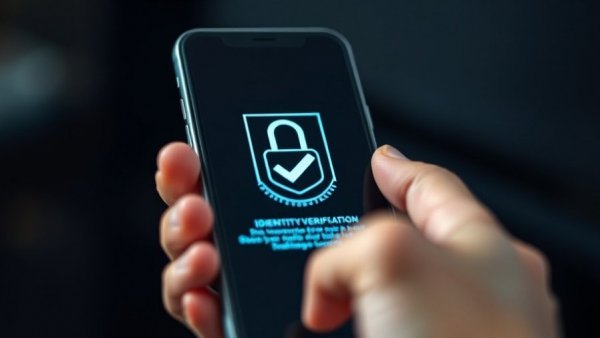 Digital identity verification hologram in use on smartphone.