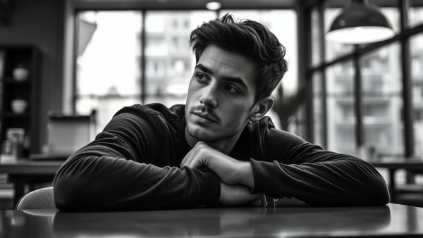 Thoughtful young man in a coffee shop, high-growth markets to invest in 2026.