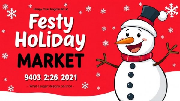 Holly Jolly Market in Wake Forest festive flyer with snowman.