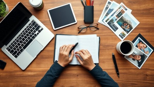Professional desk with notebook and digital devices, highlighting lifelong learning.
