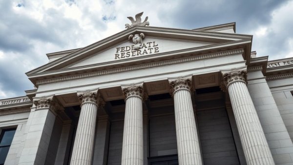 Federal Reserve building facade, symbolizing banking system stability.