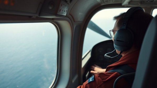 Focused aircrew searching for Malaysia Airlines Flight 370 over ocean.
