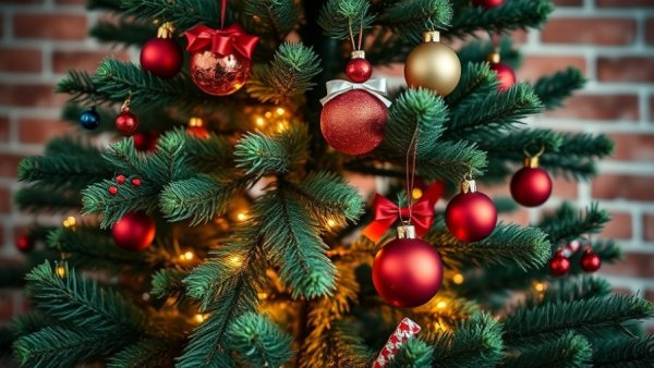 Festive tree showing how to avoid Christmas tree needle drop.