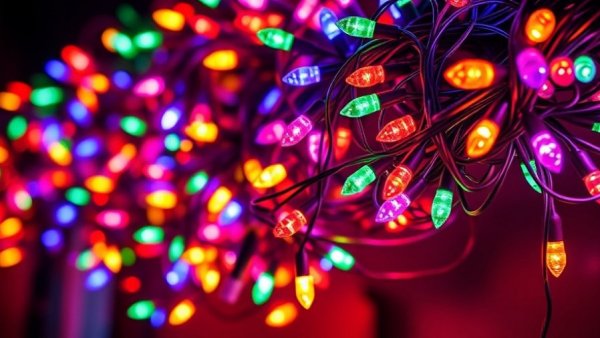 Vibrant Christmas lights promoting best displays in the Triangle.