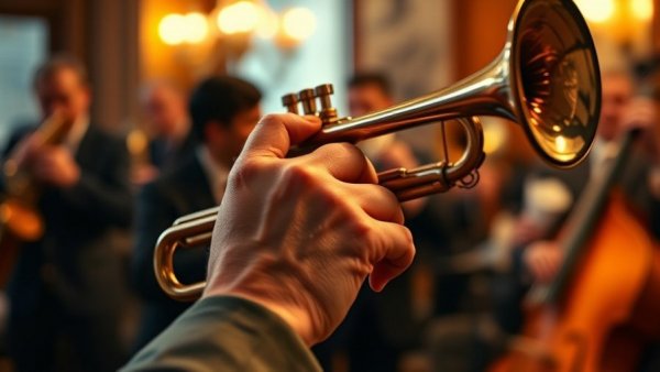 Close-up of trumpet player in community bands in Triangle area.