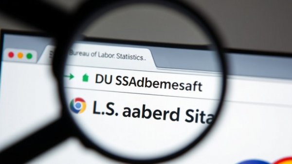 October PPI Data Release webpage close-up of BLS site through magnifying glass.