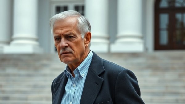 Determined man walking outside in response to Syrian retaliation news.