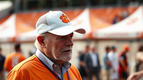 Man at Clemson event highlighting George Bennett Clemson legacy.