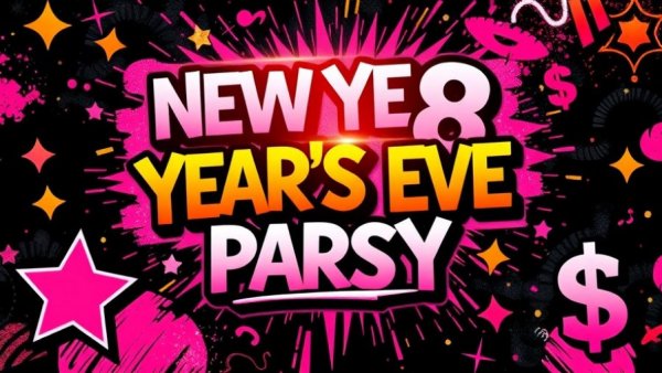 Poster for a New Year’s Eve party in Chapel Hill with Stranger Things theme.