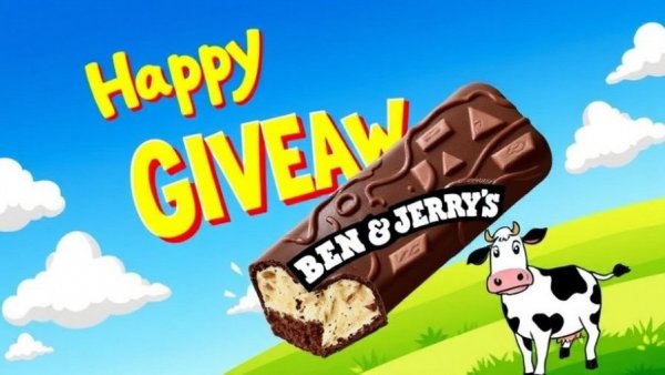 Ben & Jerry's free ice cream bar promotional image with colorful design.