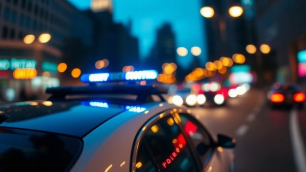 Greer Stabbing Incident scene with police lights at night.