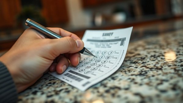 Excited person fills Arkansas Powerball ticket, close-up image.