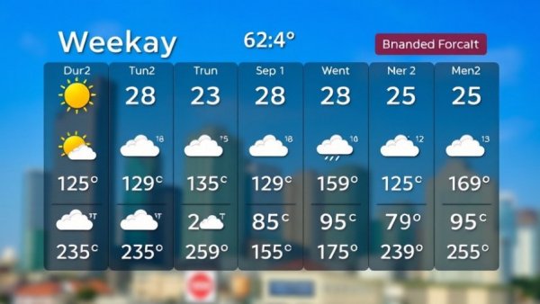 New Year's weather forecast with weekly temperature and conditions.