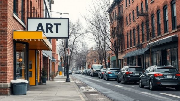 Artspace Open Studio activities building with urban street view.