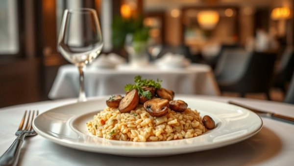 Gourmet mushroom risotto in Europe for food and wine lovers.