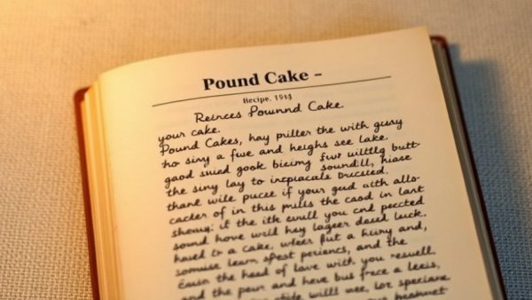 Vintage pound cake recipe page with handwritten notes, symbolizing North Carolina hospitality.